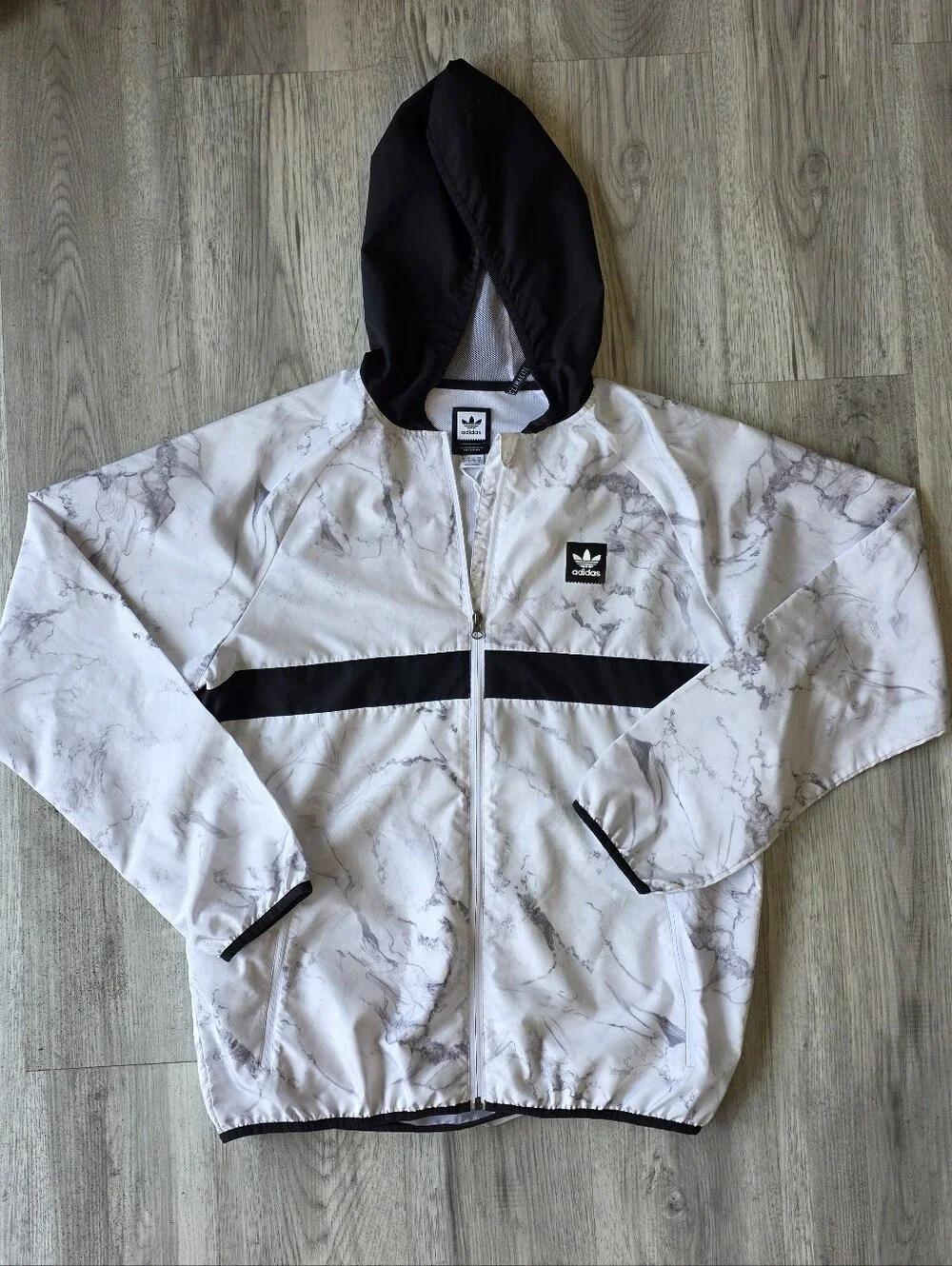 Adidas Originals Men’s Large Marble Print Windbreaker